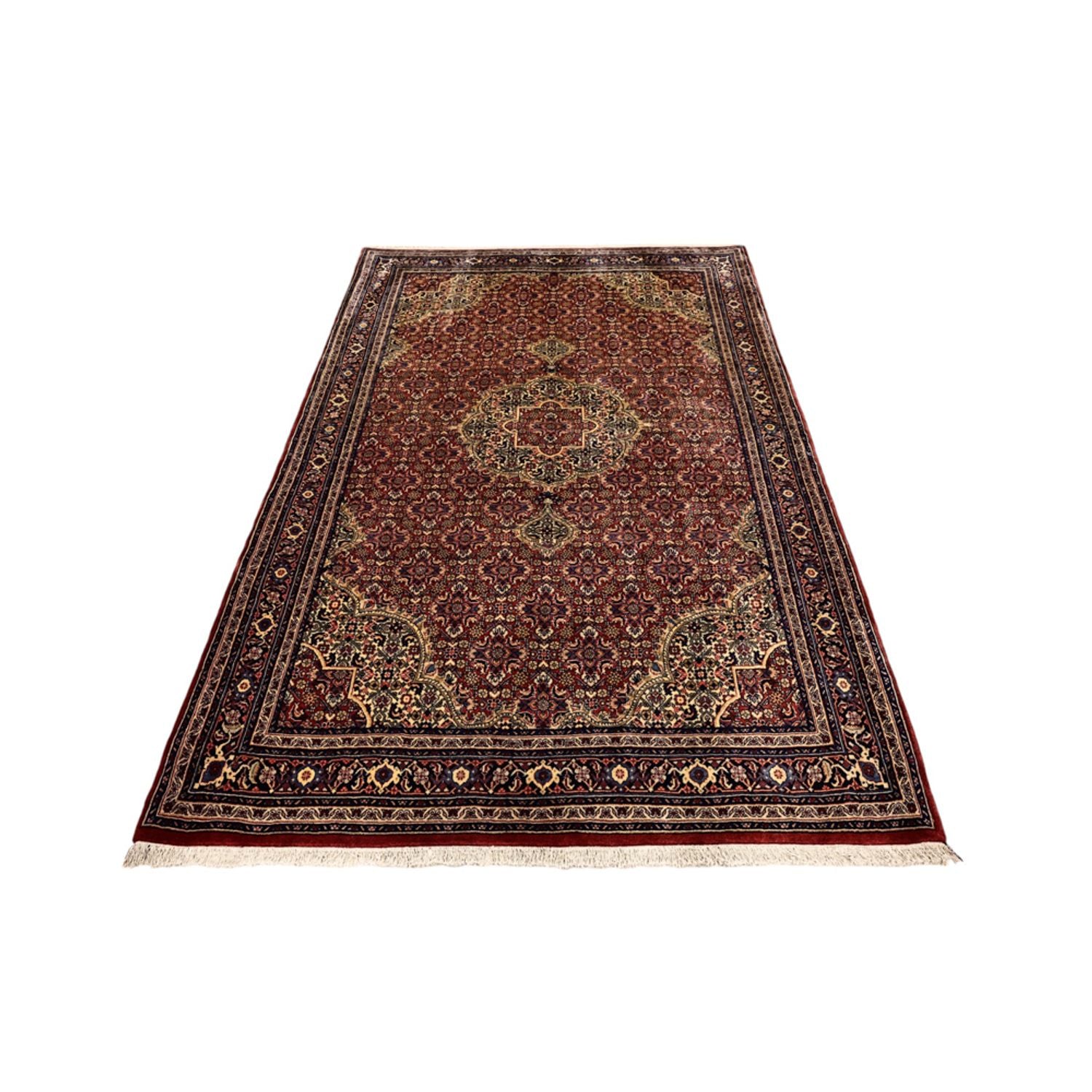 Tapis persan - Bidjar - Royal - 216 x 144 cm - rouge foncé