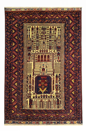 Belutsch Teppich - 142 x 96 cm - mehrfarbig