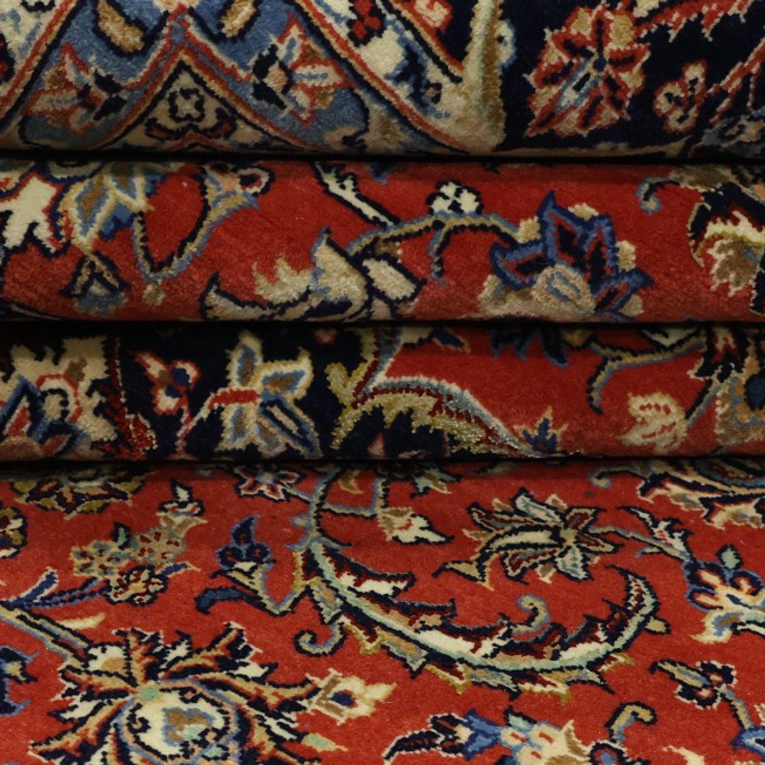 Tapis persan - Ghom - Royal - Chaîne de soie - 220 x 141 cm - rouge