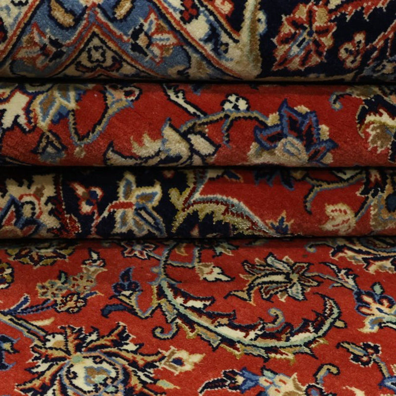 Tapis persan - Ghom - Royal - Chaîne de soie - 220 x 141 cm - rouge