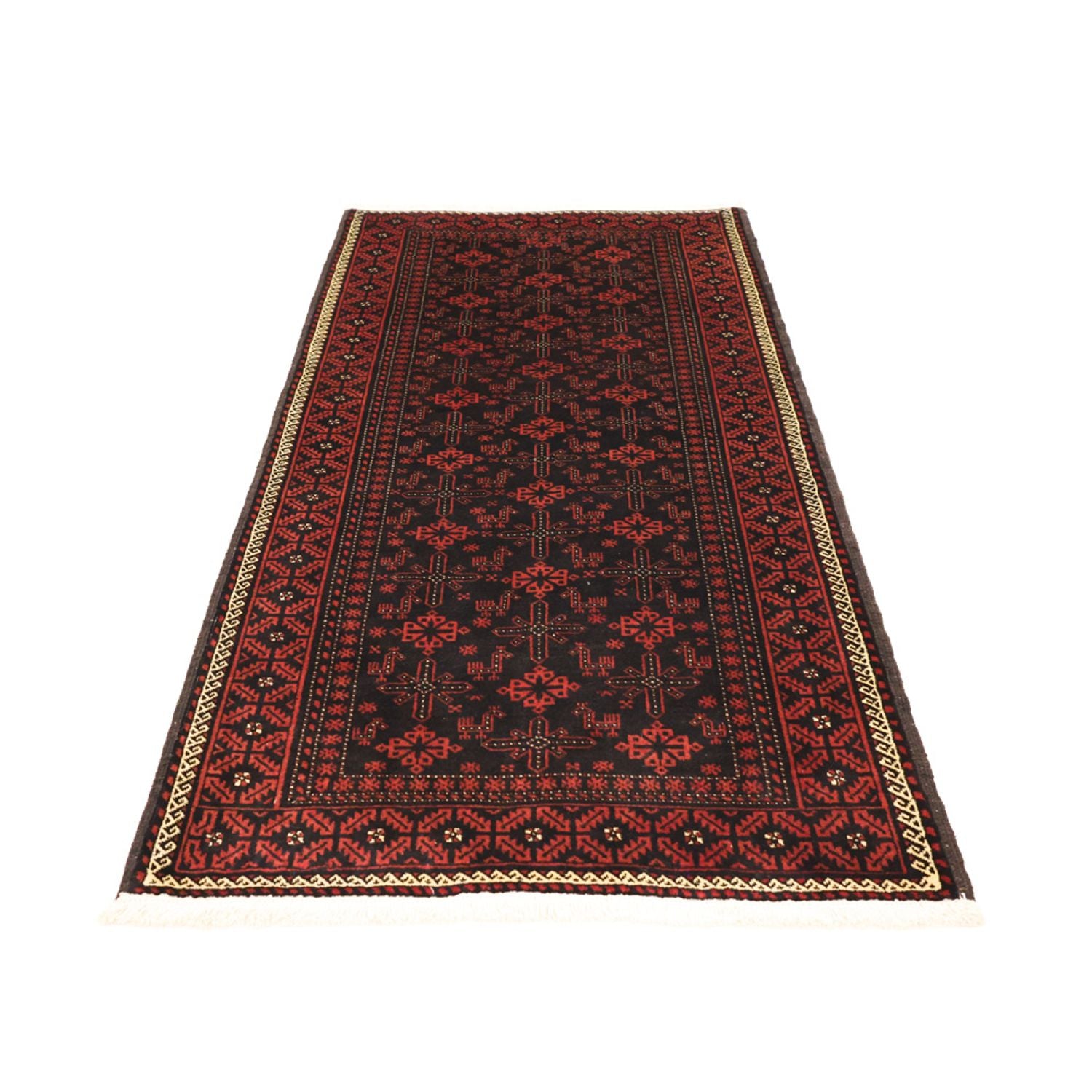 Läufer Belutsch - 204 x 102 cm - dunkelrot