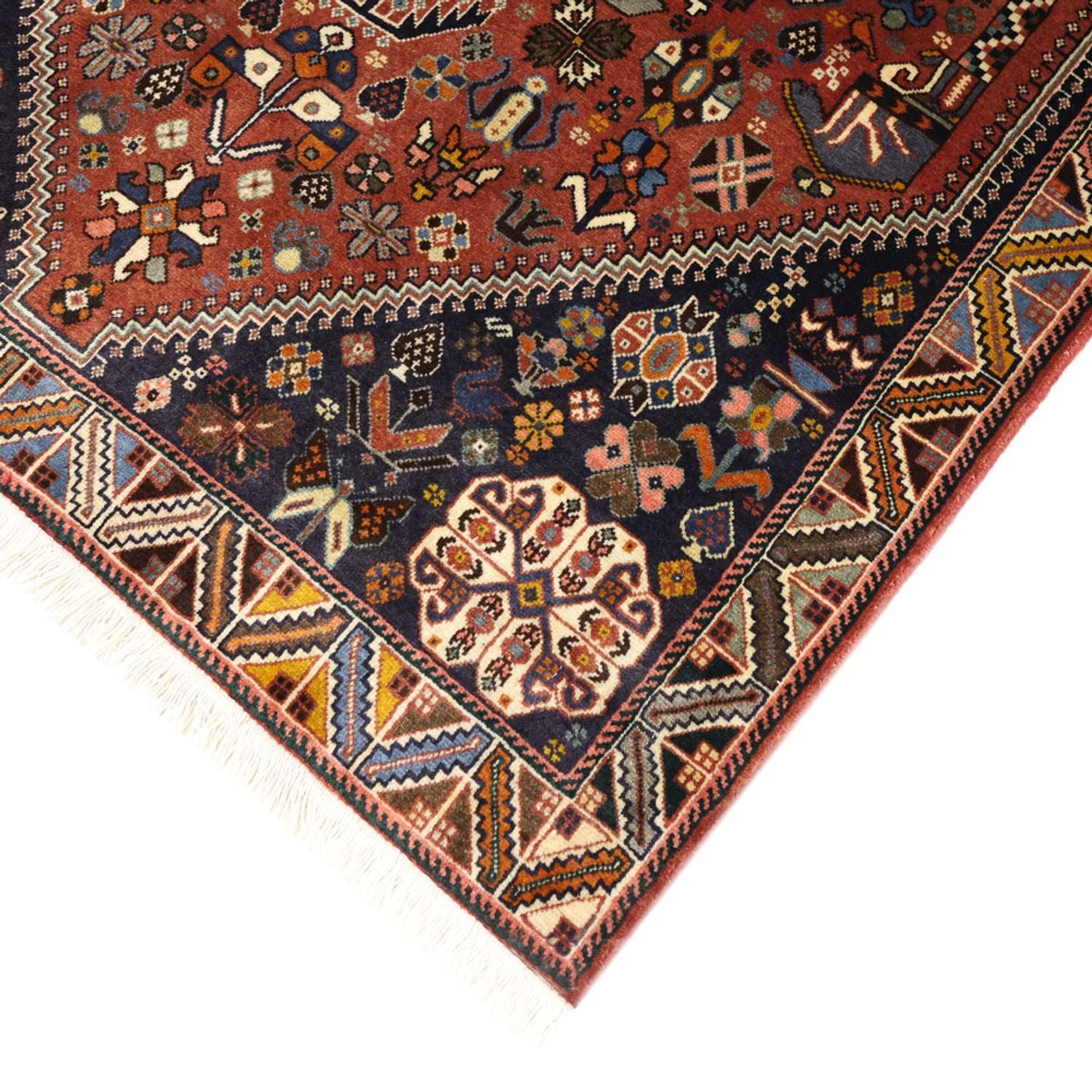 Tapis Gabbeh - Persan Kashkuli - 150 x 105 cm - rouge foncé