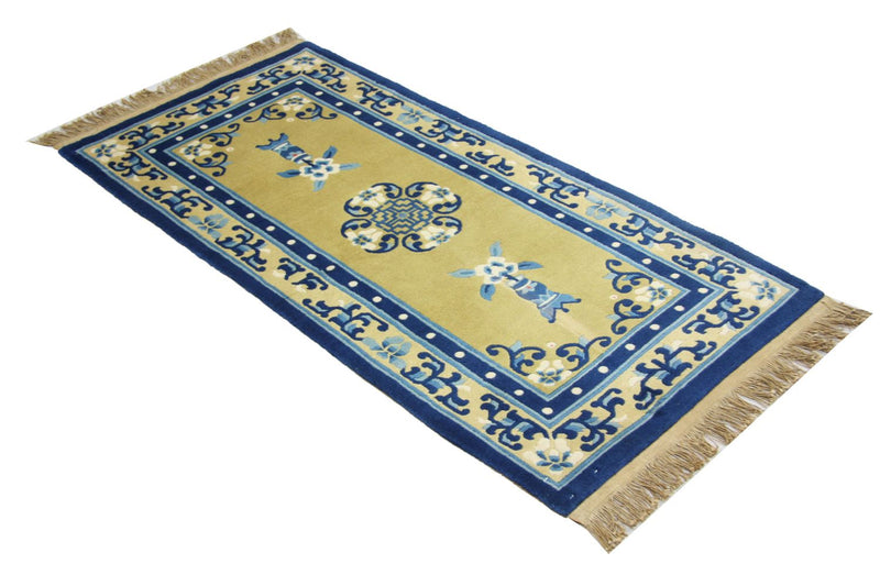 Tapis chinois - 152 x 76 cm - bleu