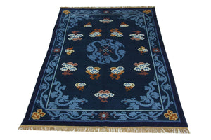 Tapis chinois - 274 x 183 cm - bleu