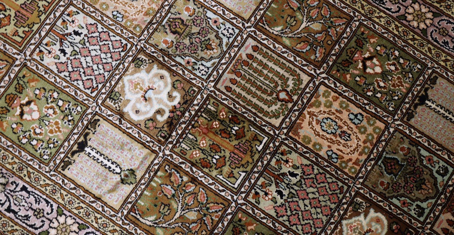 Tapis en soie - Soie du Cachemire - 152 x 90 cm - marron
