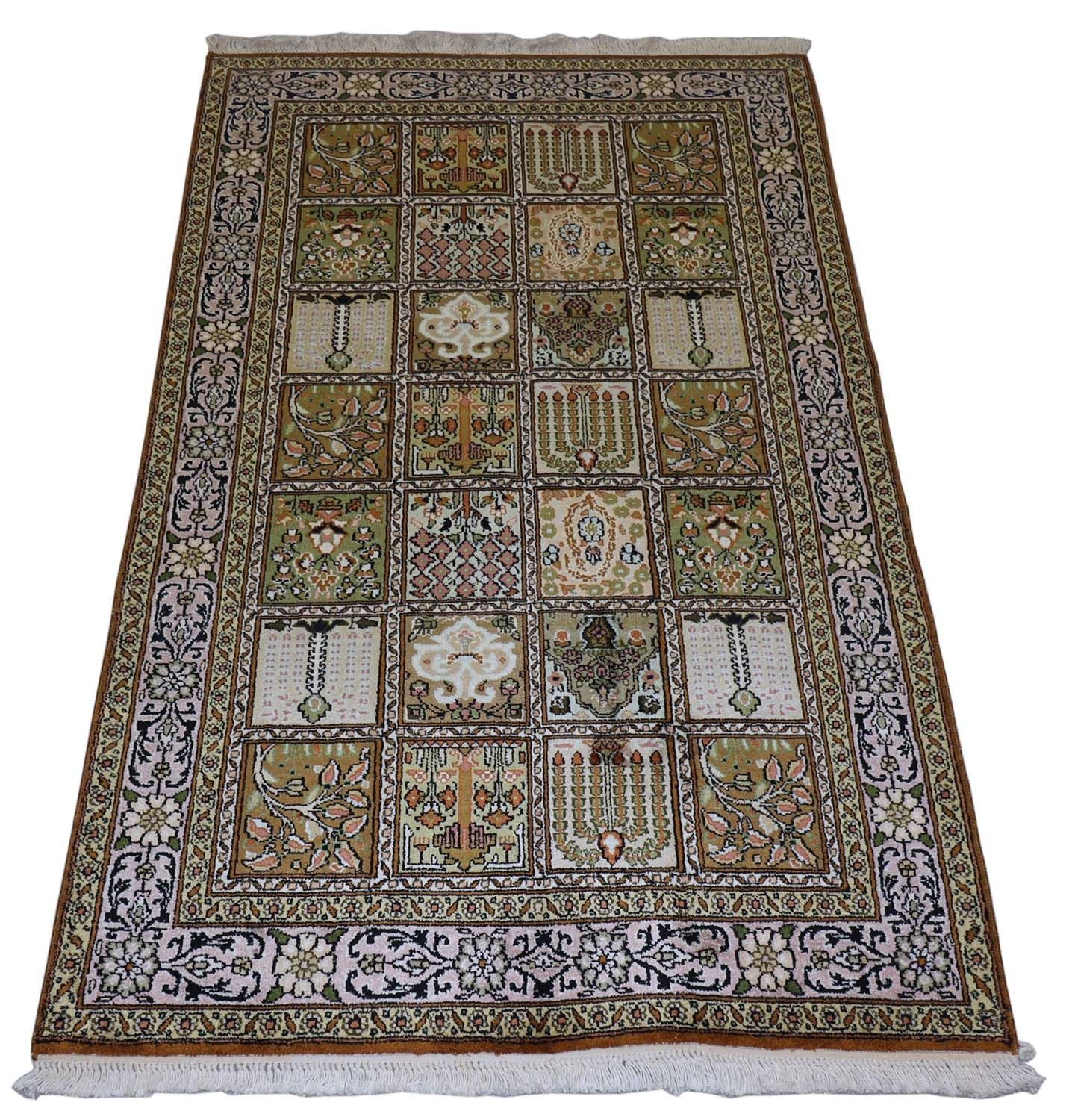 Tapis en soie - Soie du Cachemire - 152 x 90 cm - marron