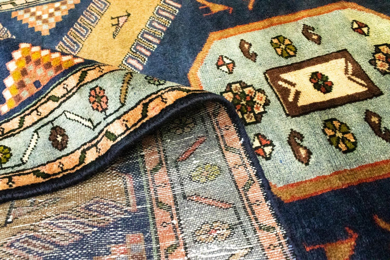 Tapis de couloir Tapis persan - Nomadic - 295 x 102 cm - bleu