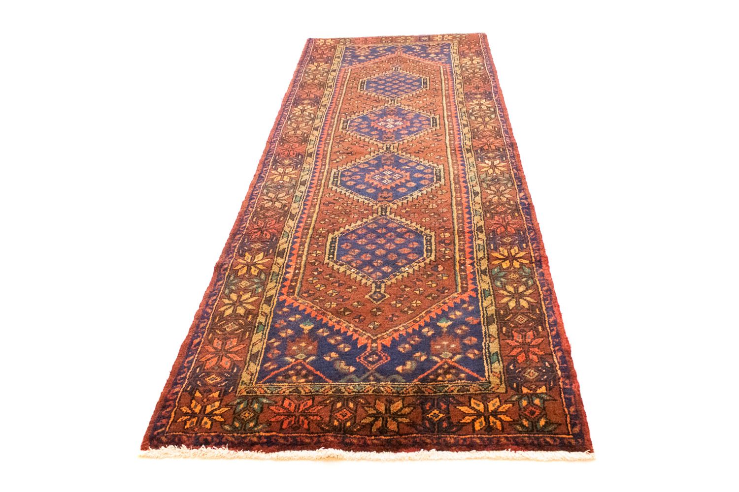 Tapis de couloir Tapis persan - Nomadic - 315 x 108 cm - bleu