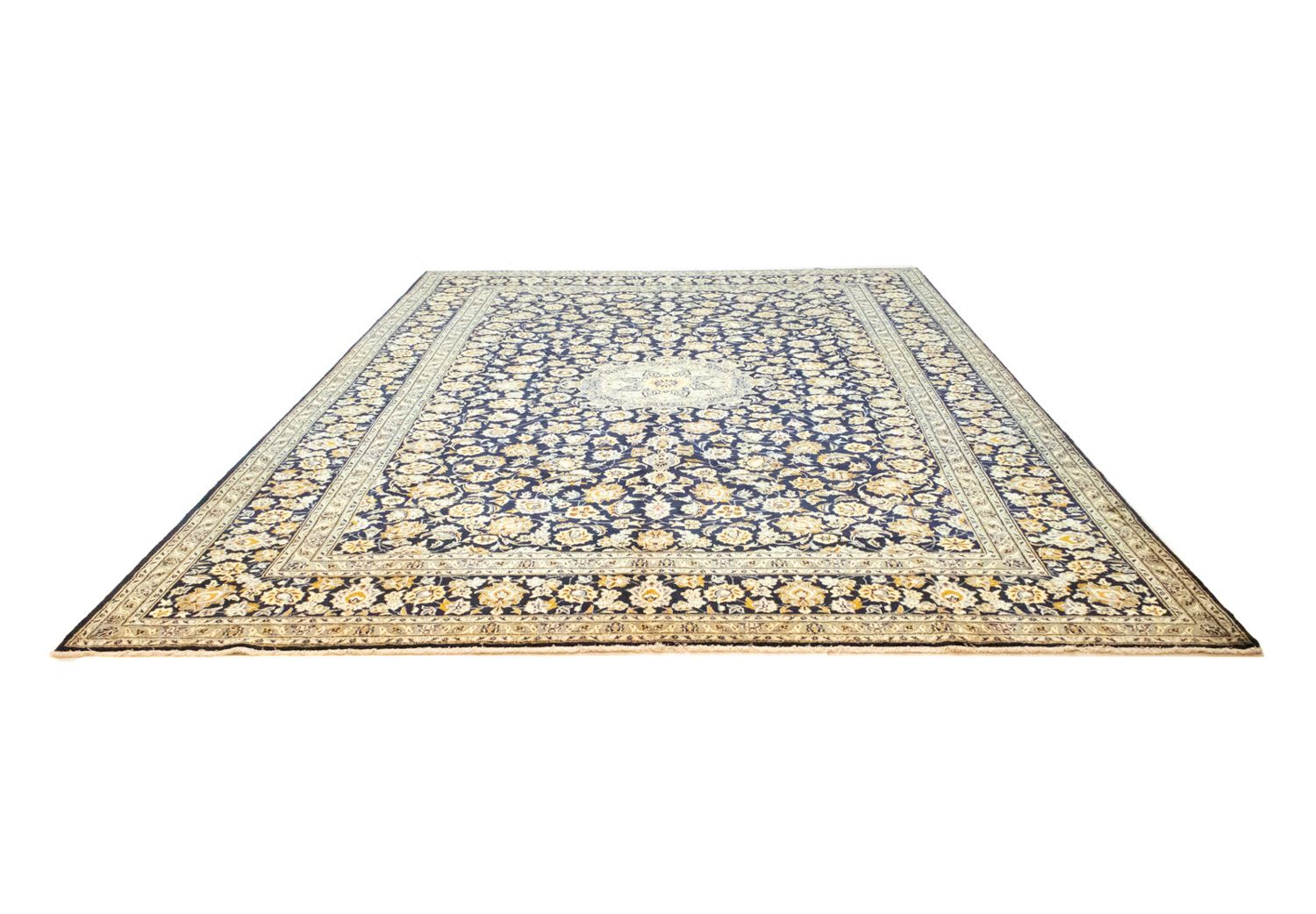 Tapis persan - Keshan - 431 x 308 cm - bleu