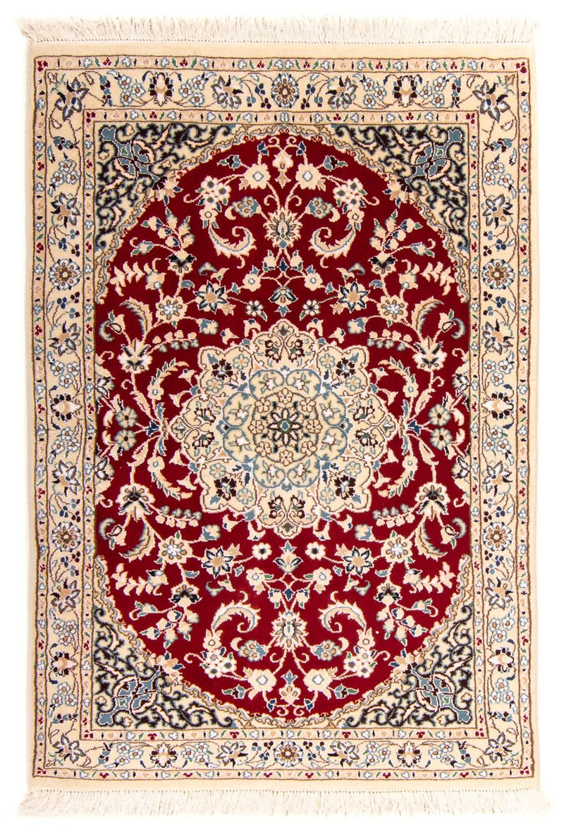 Tapis persan - Nain - Royal - 148 x 96 cm - rouge foncé