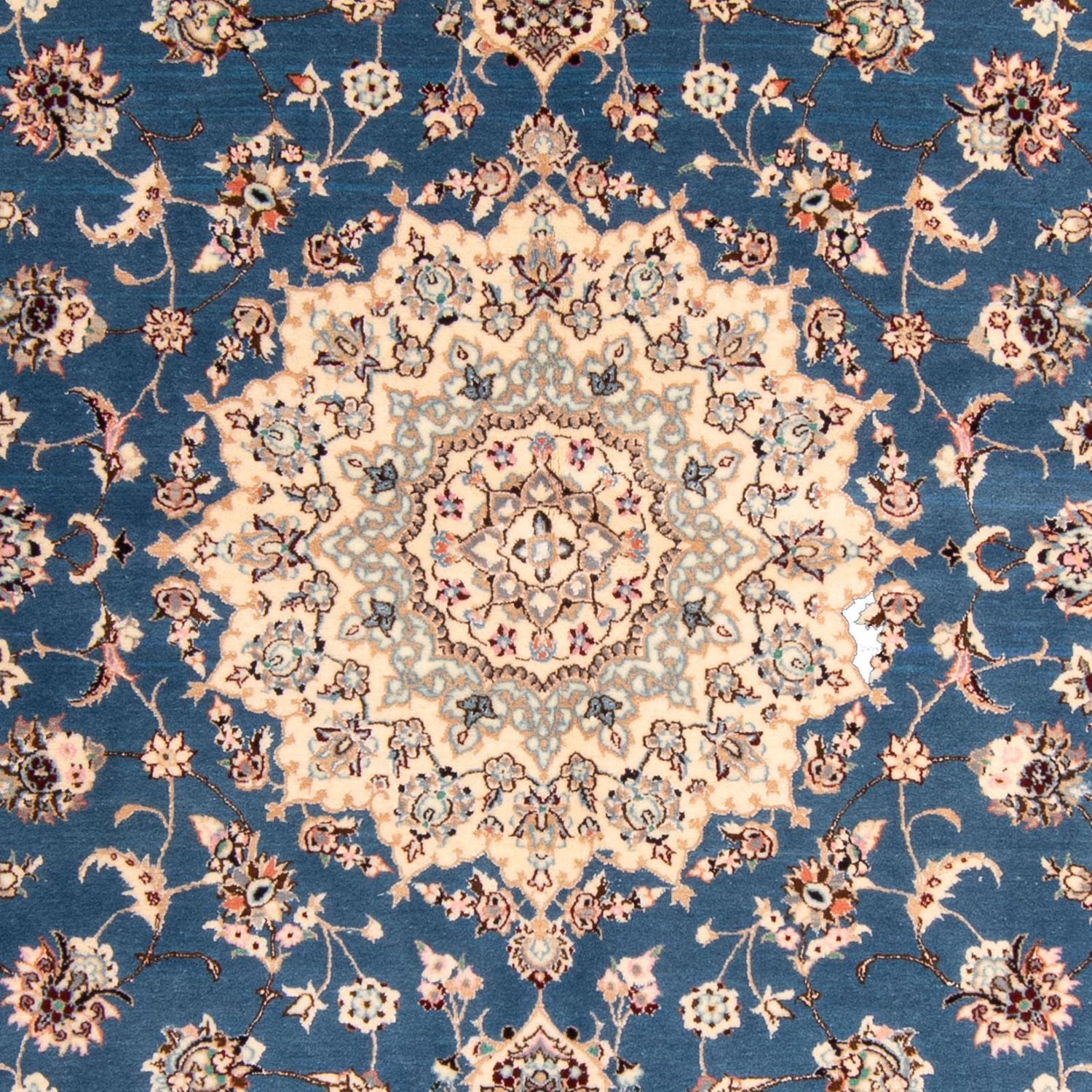 Tapis persan - Nain - Premium - 233 x 155 cm - bleu foncé