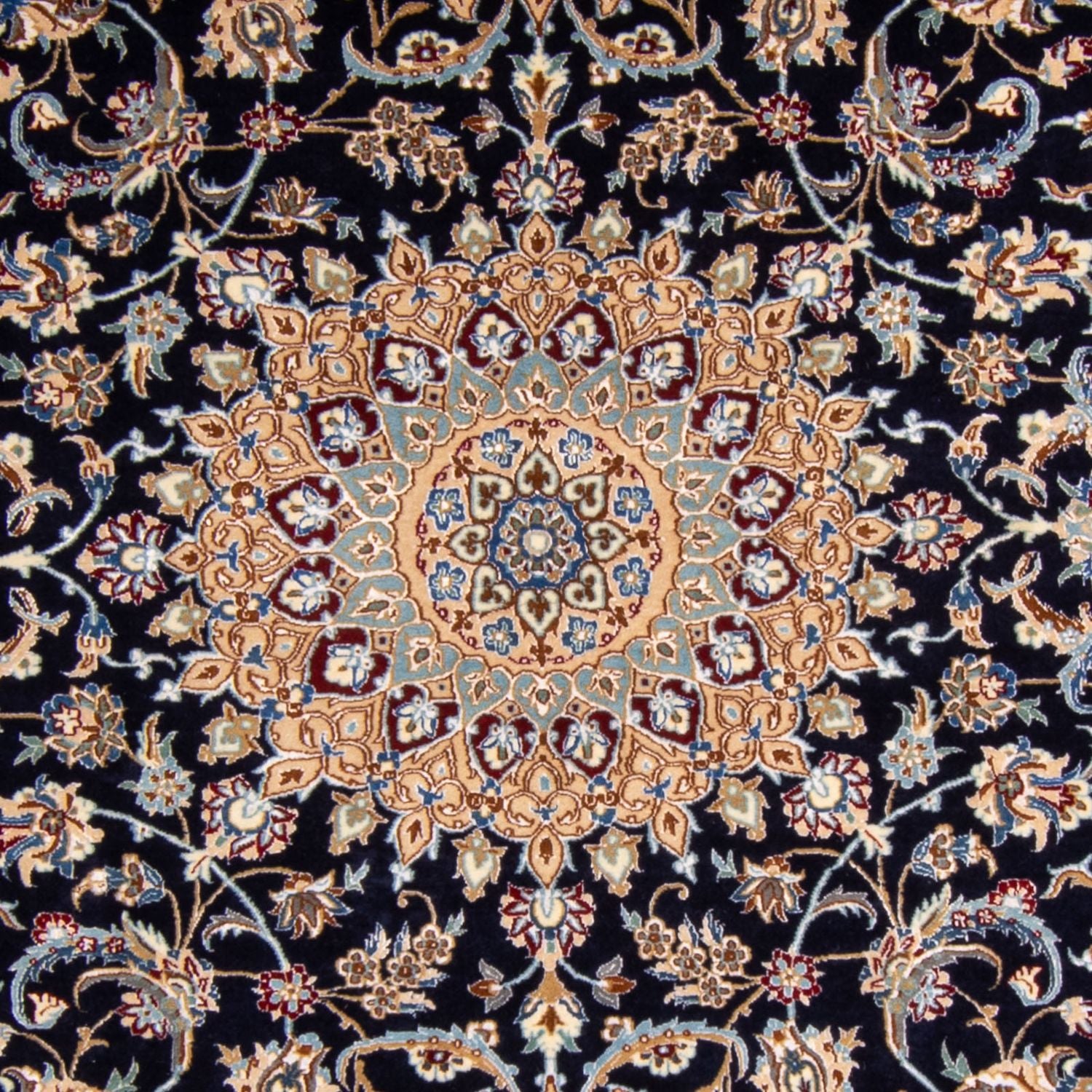 Tapis persan - Nain - Premium - 205 x 128 cm - bleu foncé