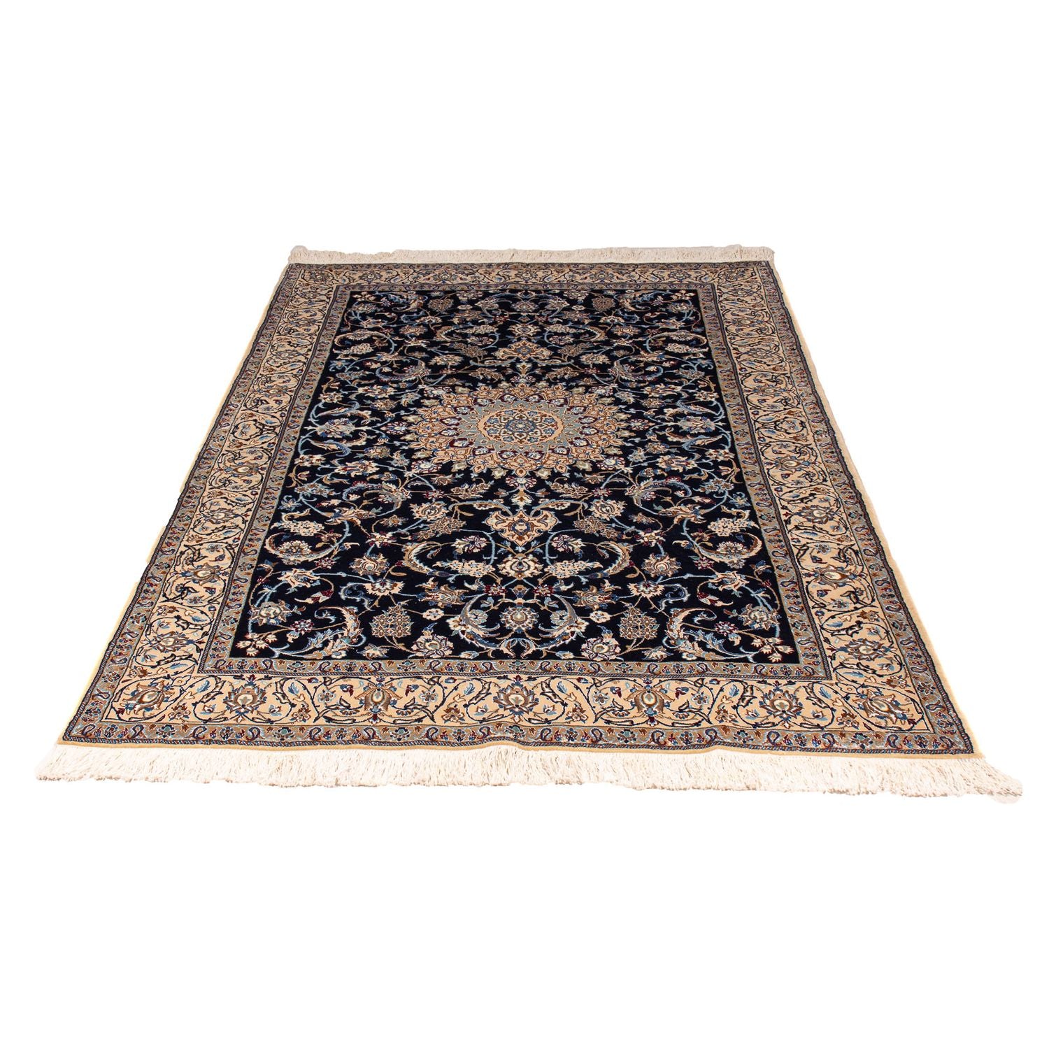 Tapis persan - Nain - Premium - 205 x 128 cm - bleu foncé
