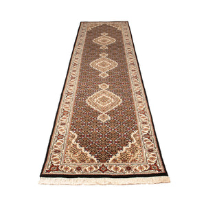 Tapis de couloir Tapis persan - Tabriz - 353 x 79 cm - bleu foncé