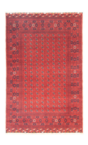 Tapis afghan - Boukhara - 301 x 195 cm - rouge foncé