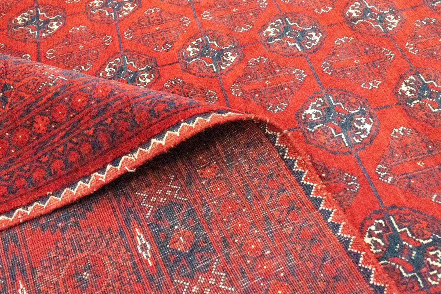 Tapis afghan - Boukhara - 294 x 200 cm - rouge foncé