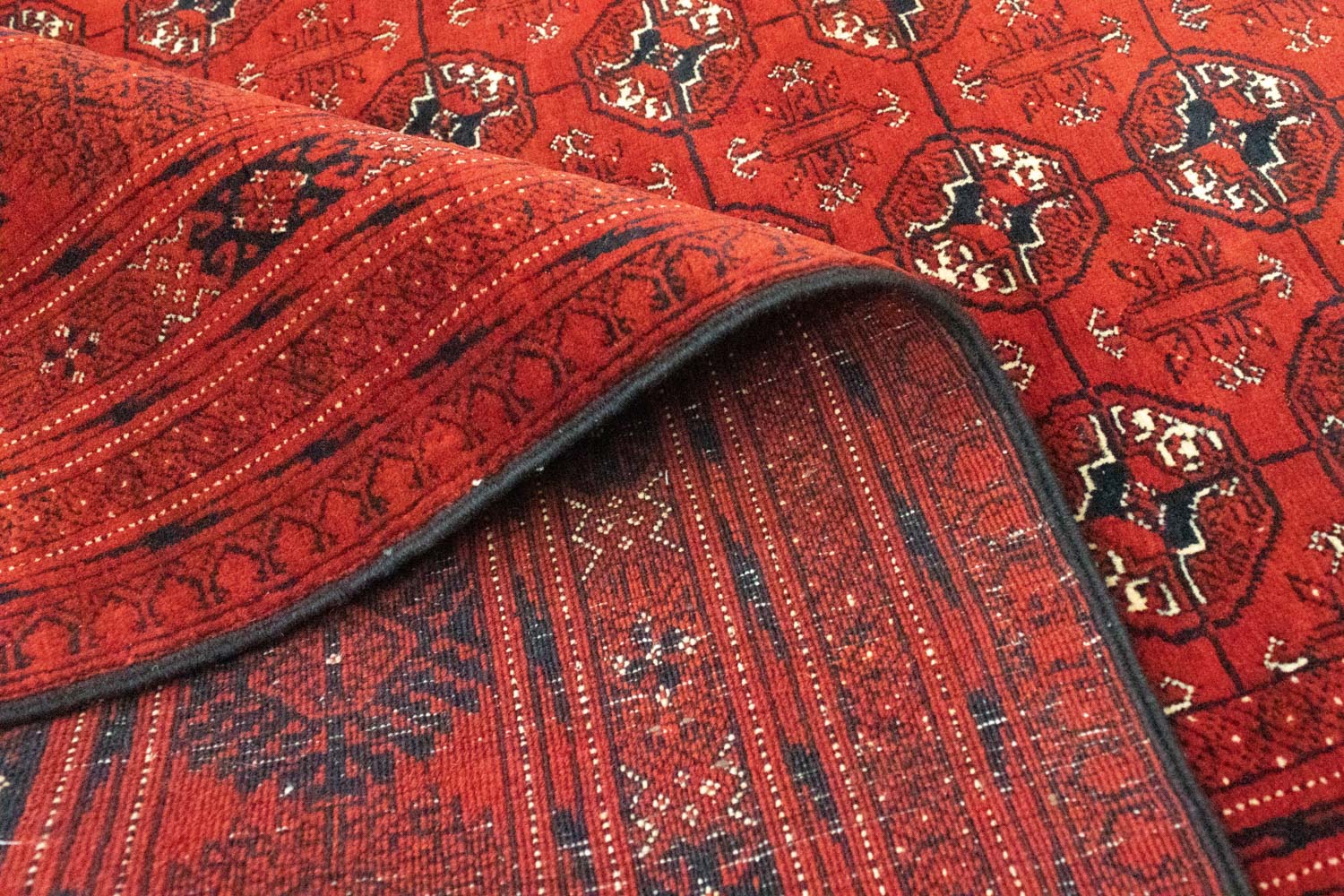 Tapis afghan - Boukhara - 293 x 196 cm - rouge