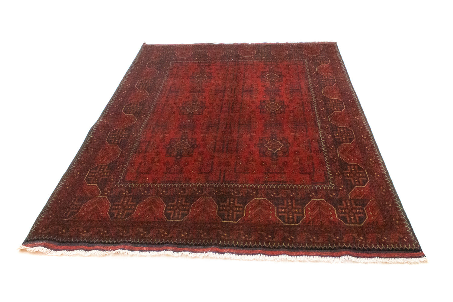 Tapis afghan - Kunduz - 206 x 149 cm - rouge