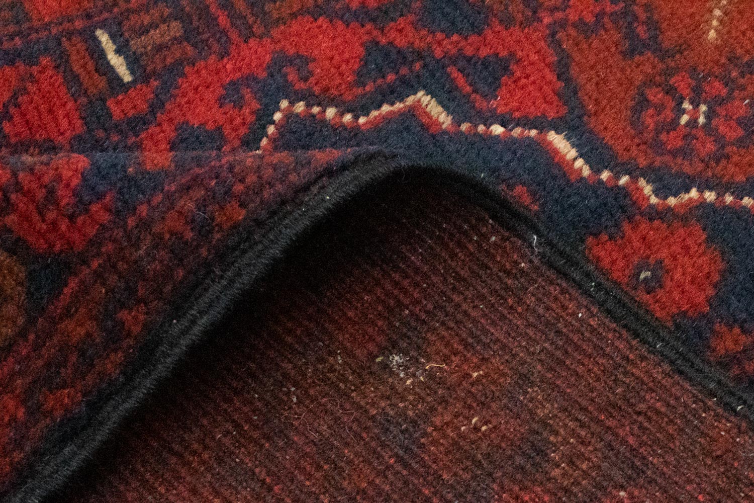 Tapis afghan - Kunduz - 129 x 73 cm - rouge