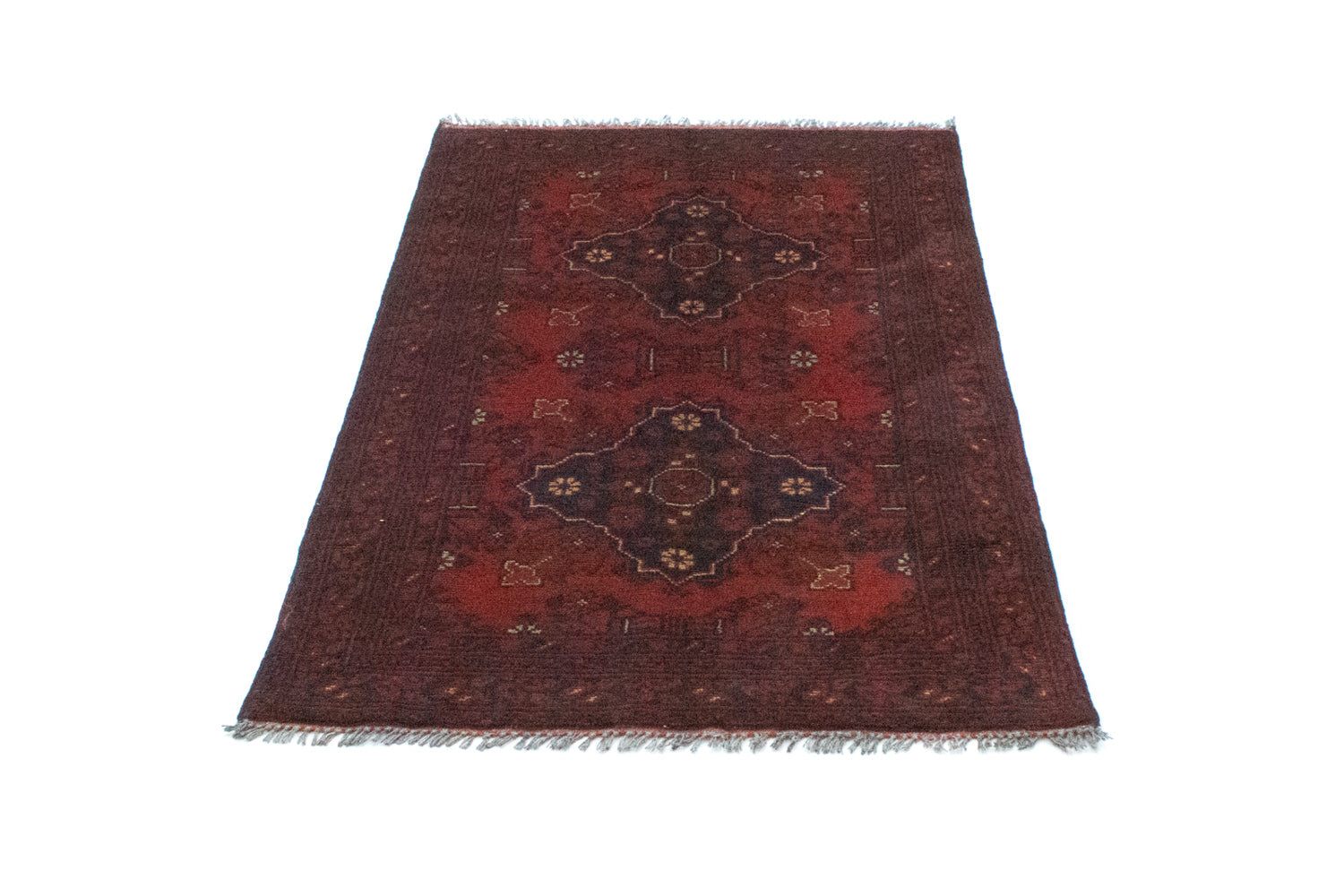 Tapis afghan - Kunduz - 129 x 73 cm - rouge