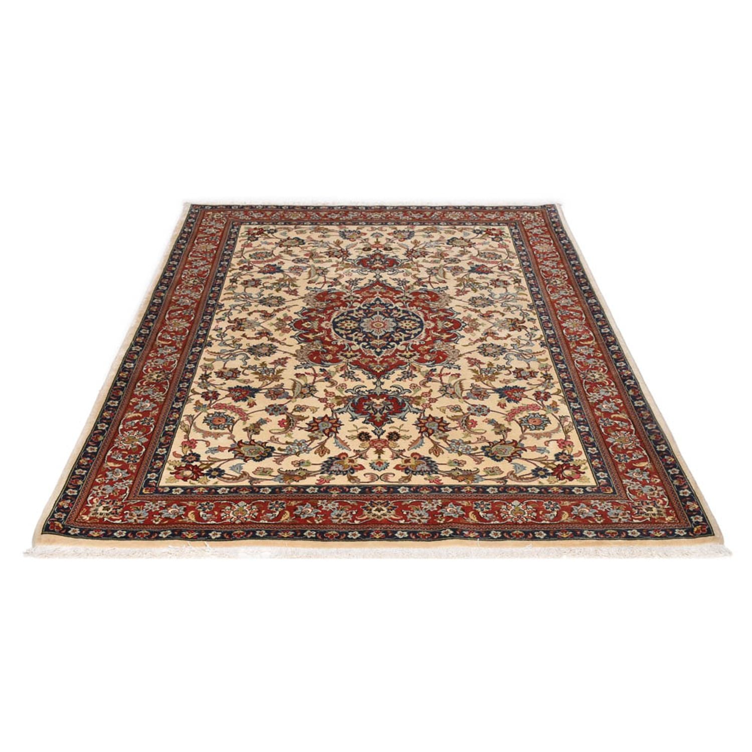 Tapis persan - Ghom - Royal - 202 x 131 cm - beige clair