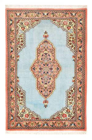 Tapis persan - Ghom - 117 x 80 cm - bleu clair