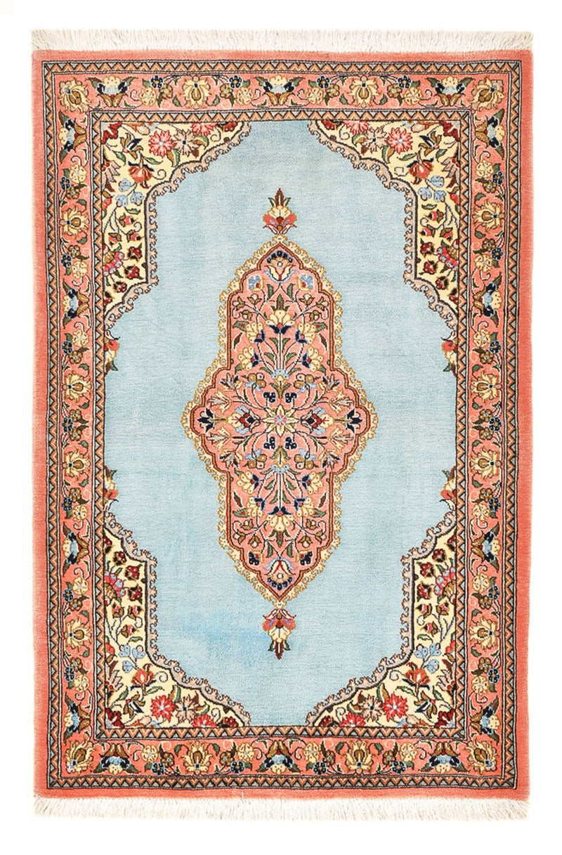 Tapis persan - Ghom - 117 x 80 cm - bleu clair