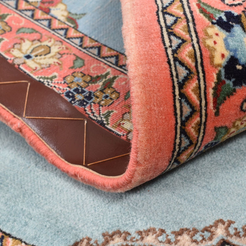 Tapis persan - Ghom - 117 x 80 cm - bleu clair