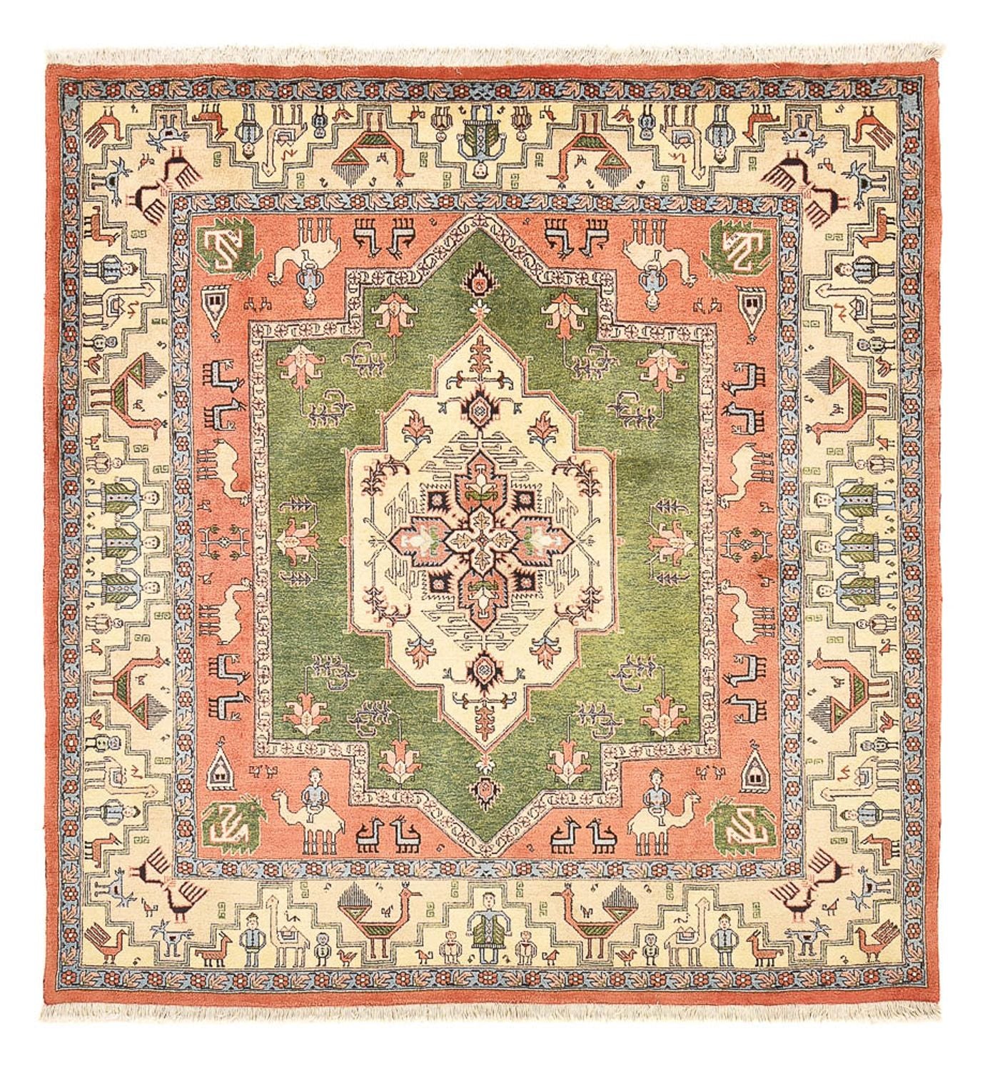 Perserteppich - Nomadic quadratisch  - 208 x 198 cm - grün