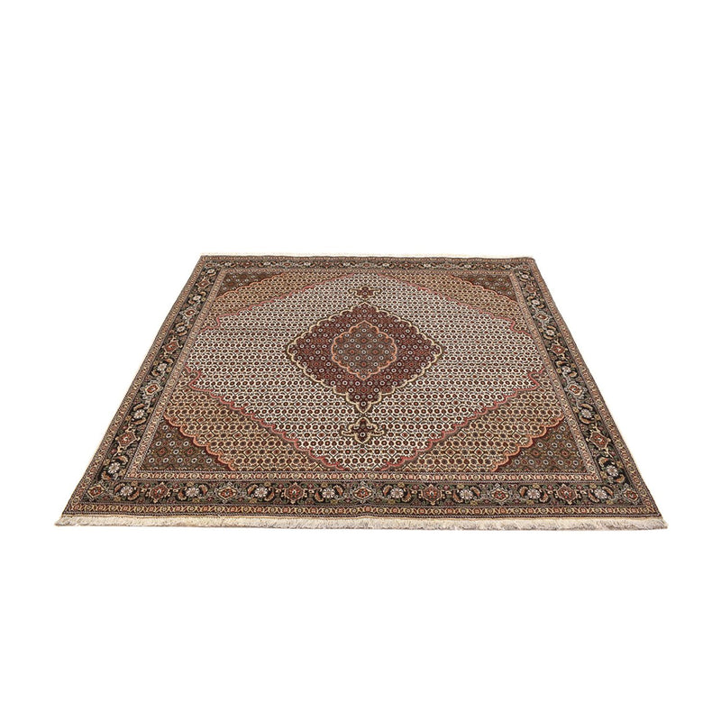 Tapis persan - Tabriz - Royal carré  - 200 x 200 cm - marron clair