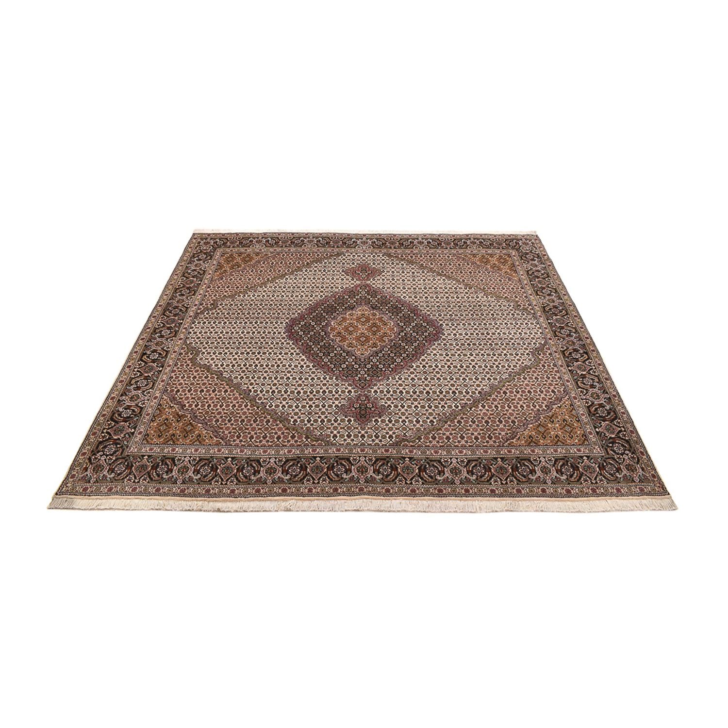 Tapis persan - Tabriz - Royal carré  - 212 x 200 cm - marron