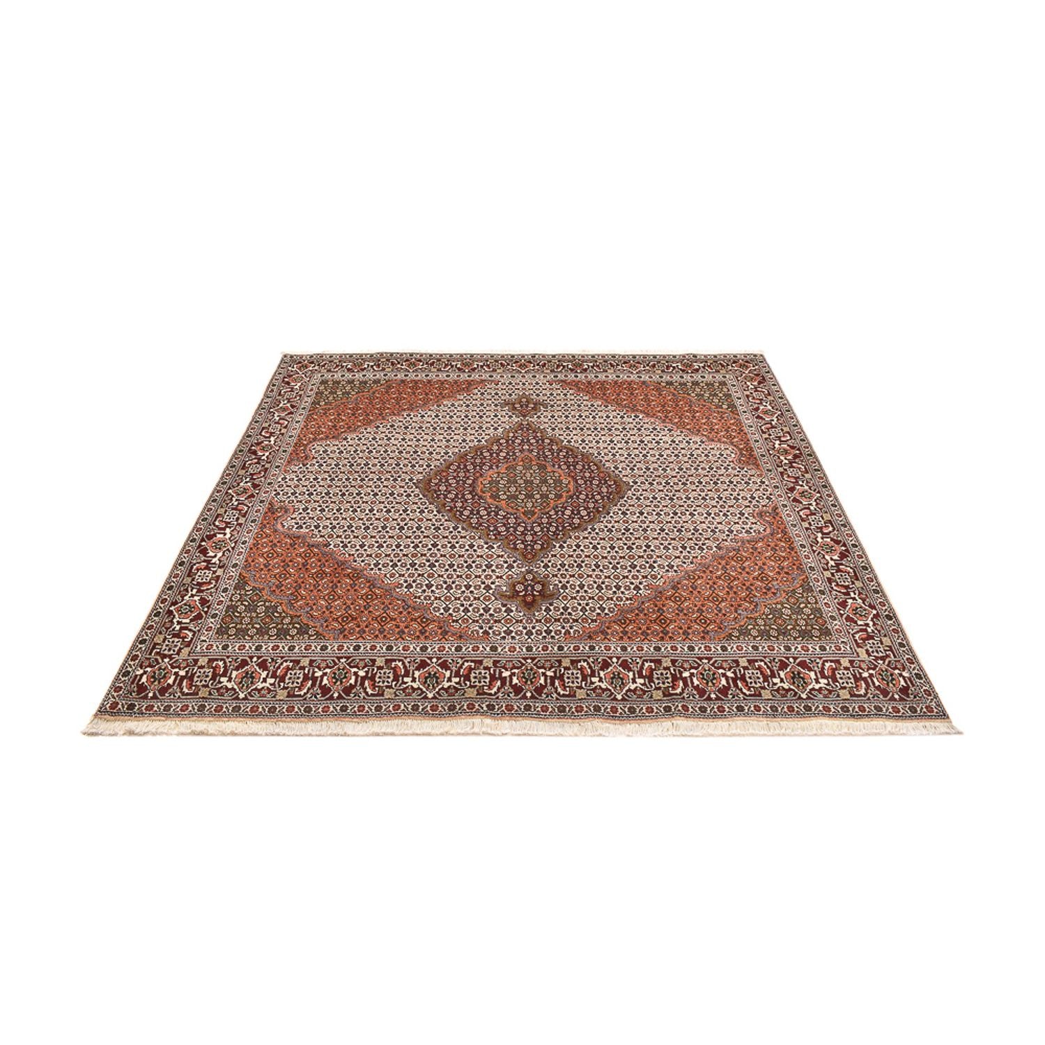 Tapis persan - Tabriz - Royal carré  - 203 x 200 cm - marron clair