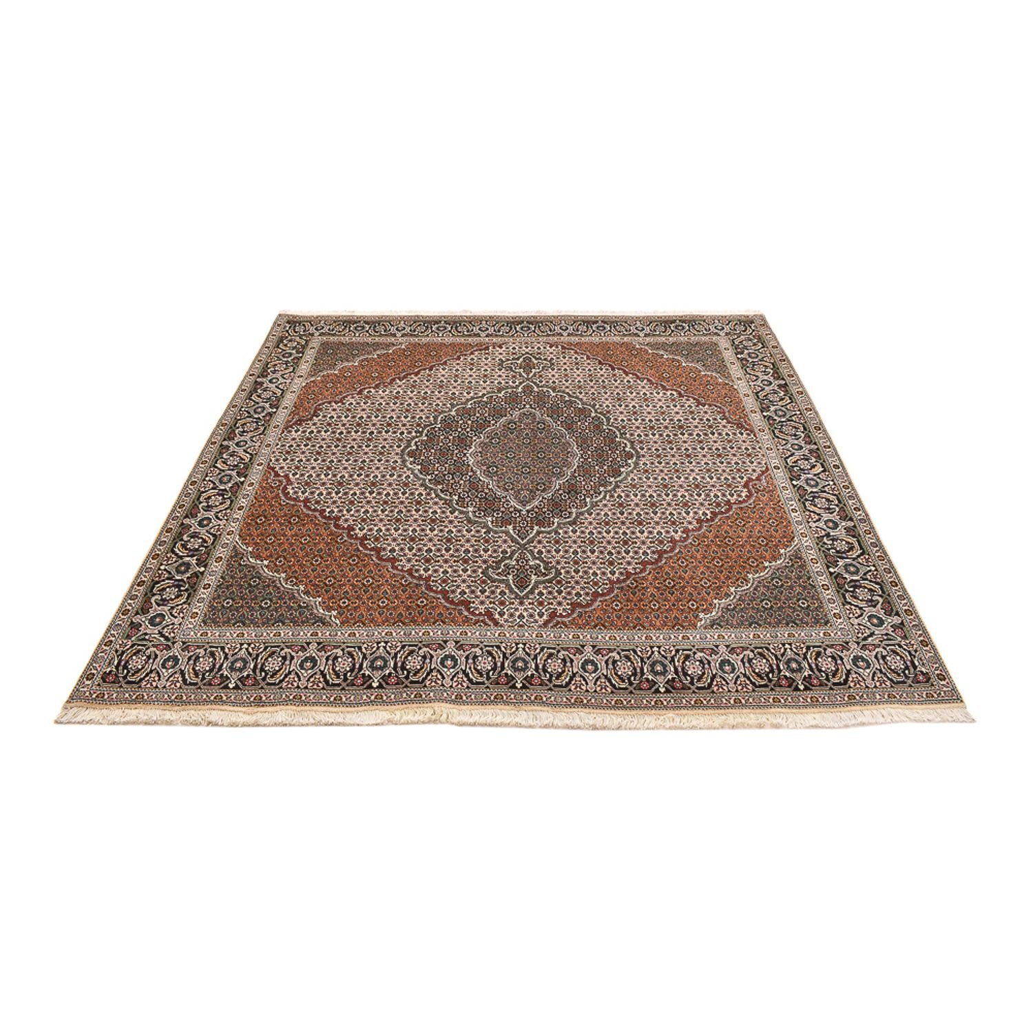 Tapis persan - Tabriz - Royal carré  - 206 x 202 cm - marron clair