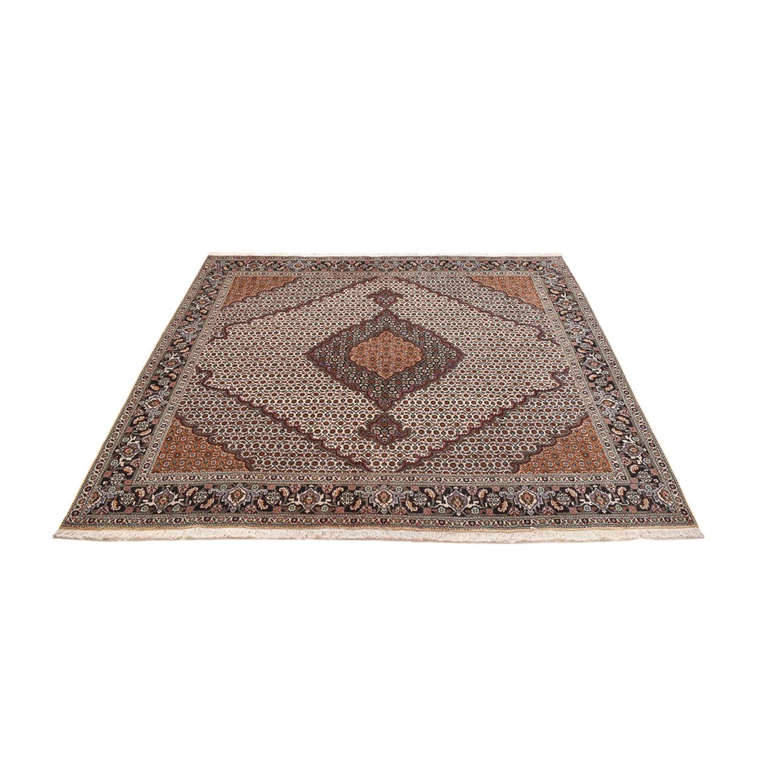 Tapis persan - Tabriz - Royal carré  - 200 x 197 cm - marron clair