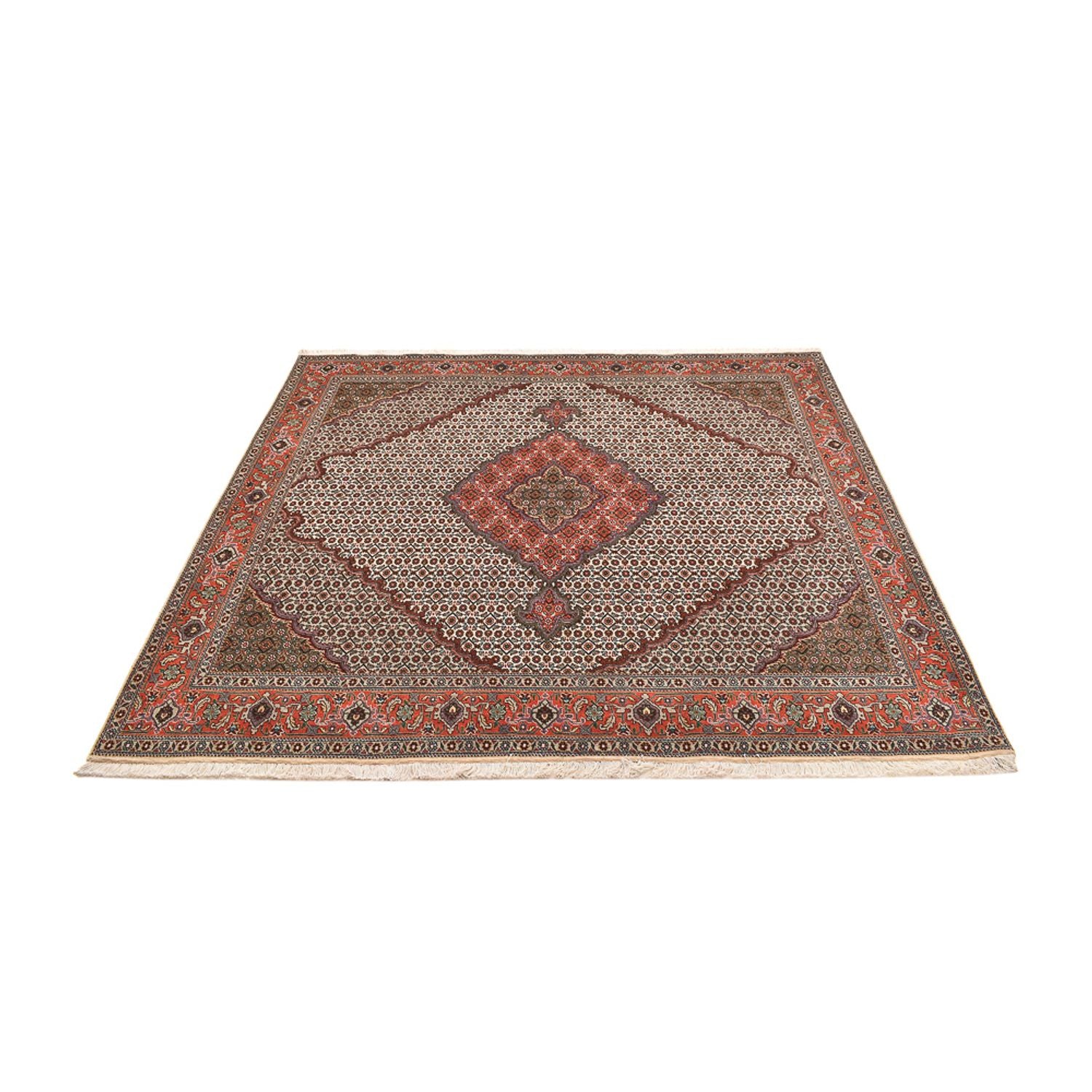 Tapis persan - Tabriz - Royal carré  - 204 x 196 cm - marron clair