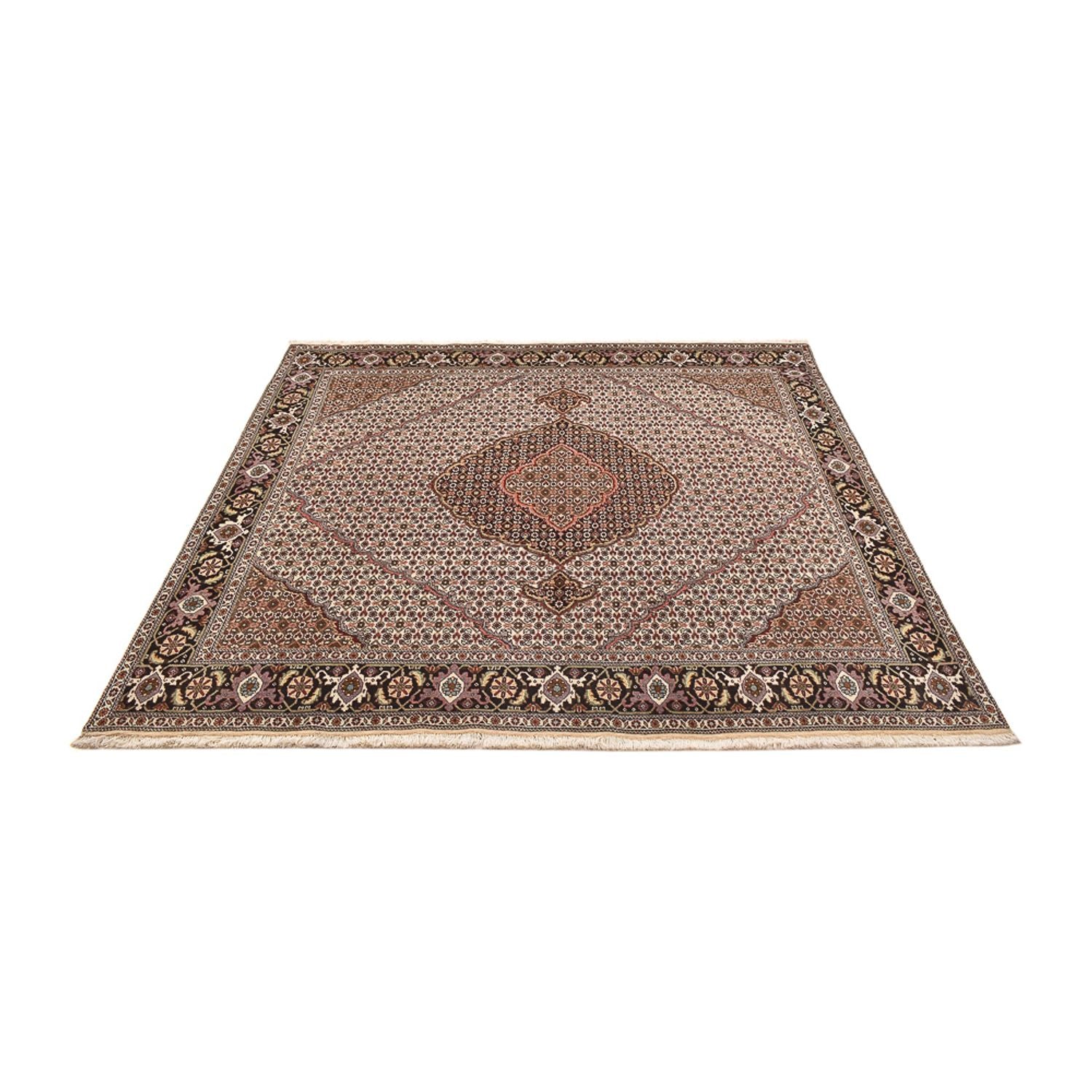 Tapis persan - Tabriz - Royal carré  - 198 x 194 cm - marron clair