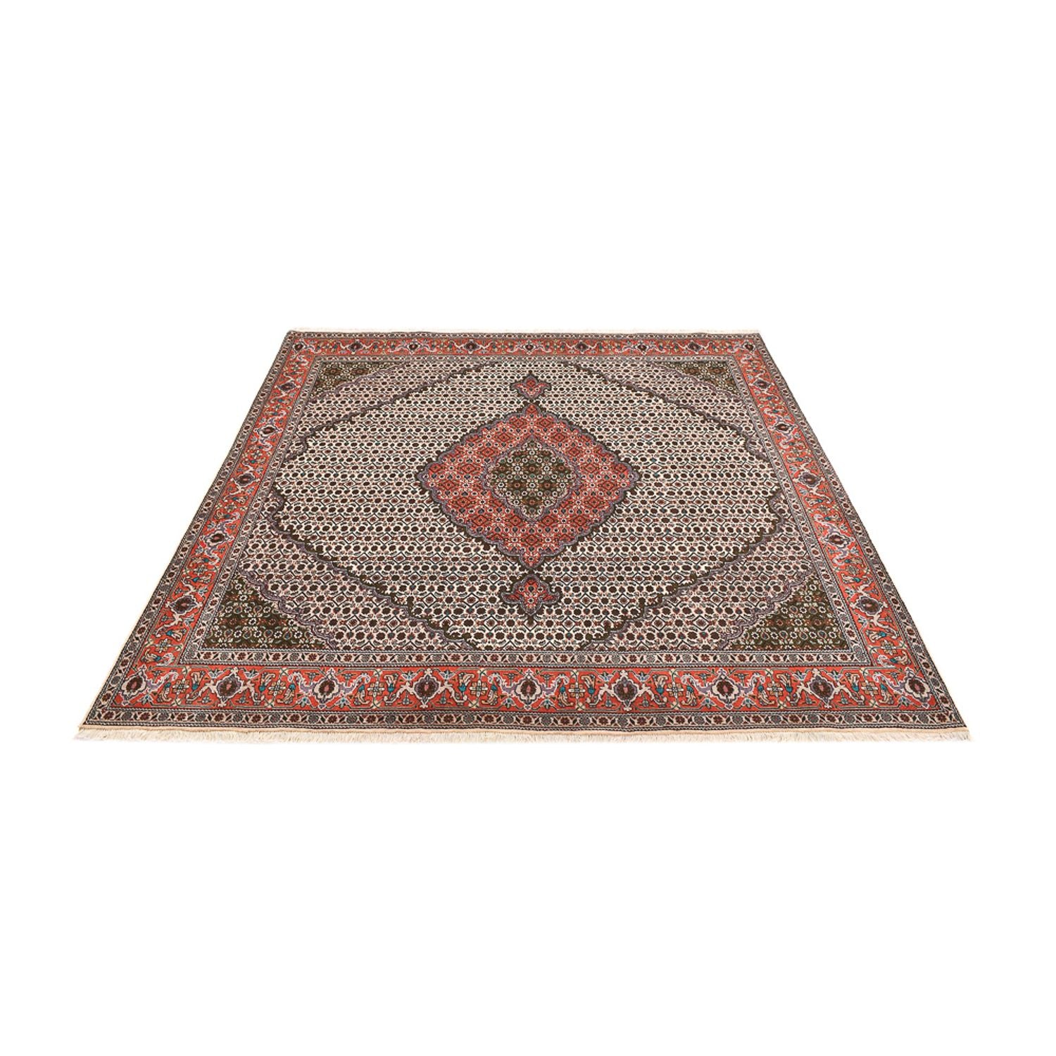 Tapis persan - Tabriz - Royal carré  - 212 x 201 cm - marron clair