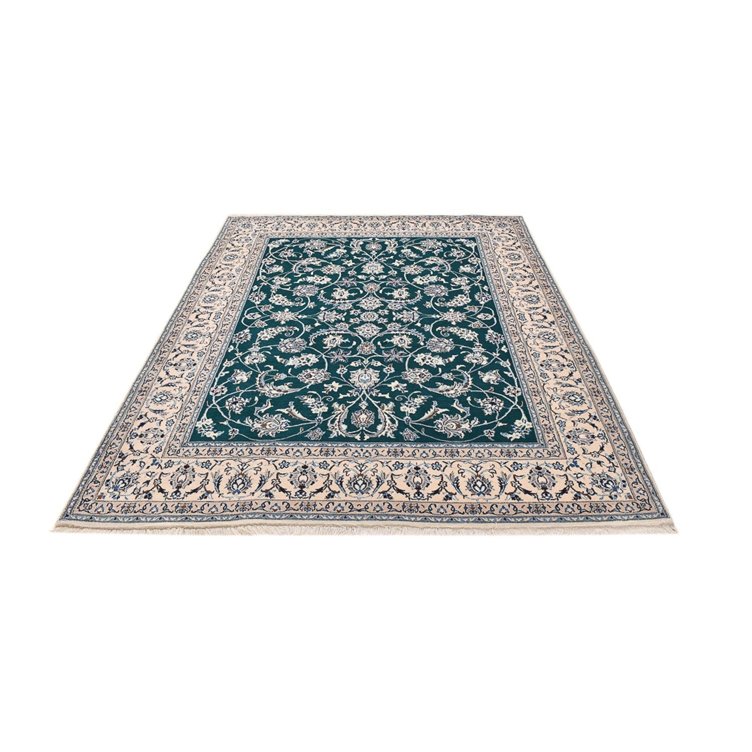Tapis persan - Nain - Royal - 254 x 198 cm - vert foncé