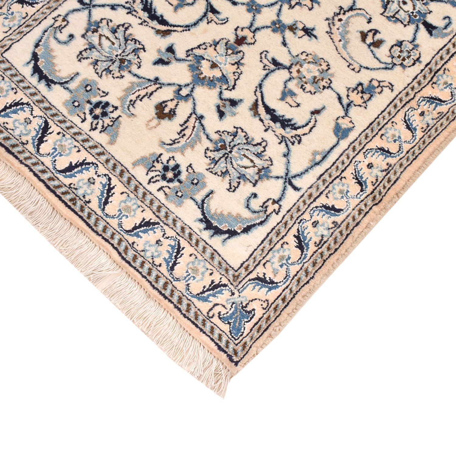 Tapis de couloir Tapis persan - Nain - Royal - 187 x 57 cm - crème