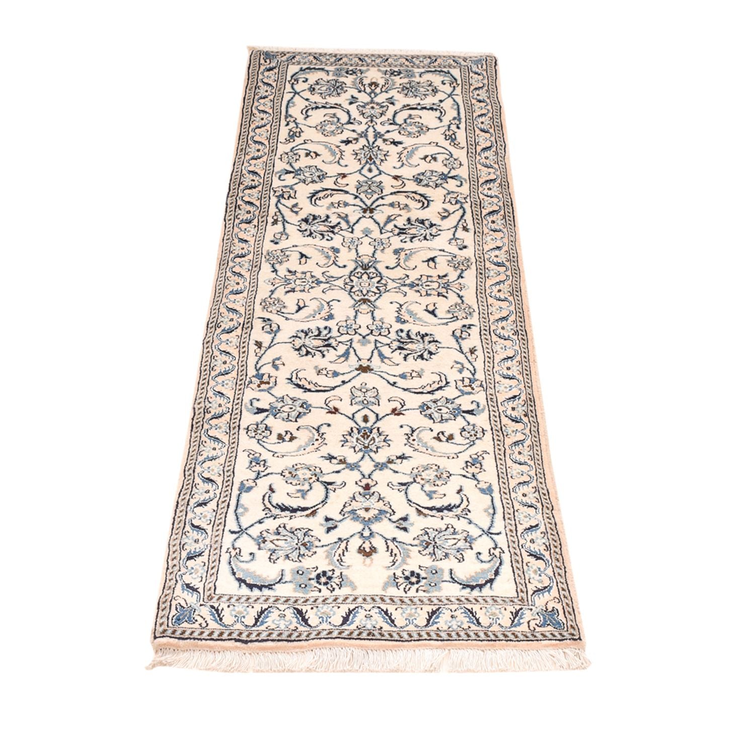 Tapis de couloir Tapis persan - Nain - Royal - 187 x 57 cm - crème