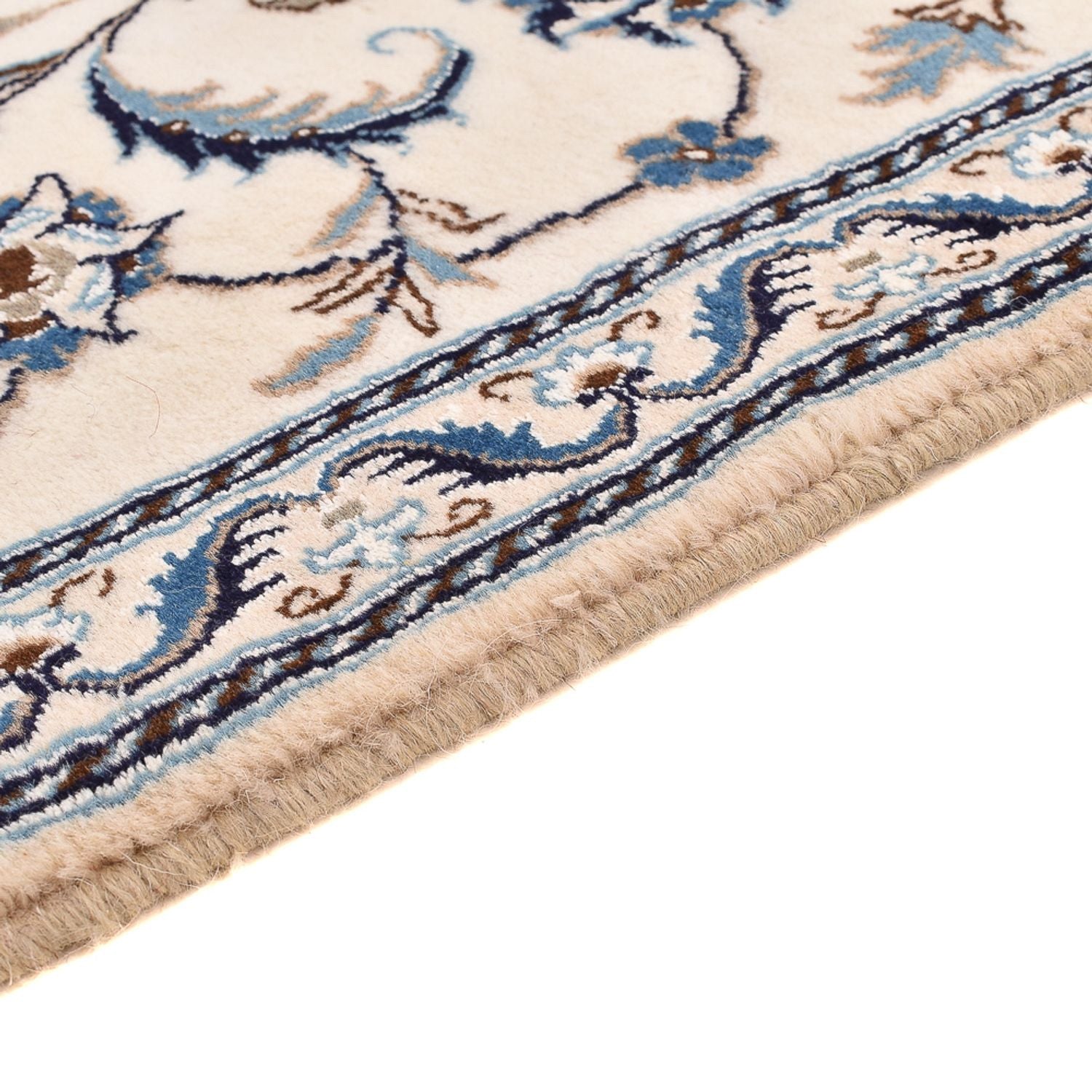 Tapis de couloir Tapis persan - Nain - Royal - 194 x 61 cm - crème