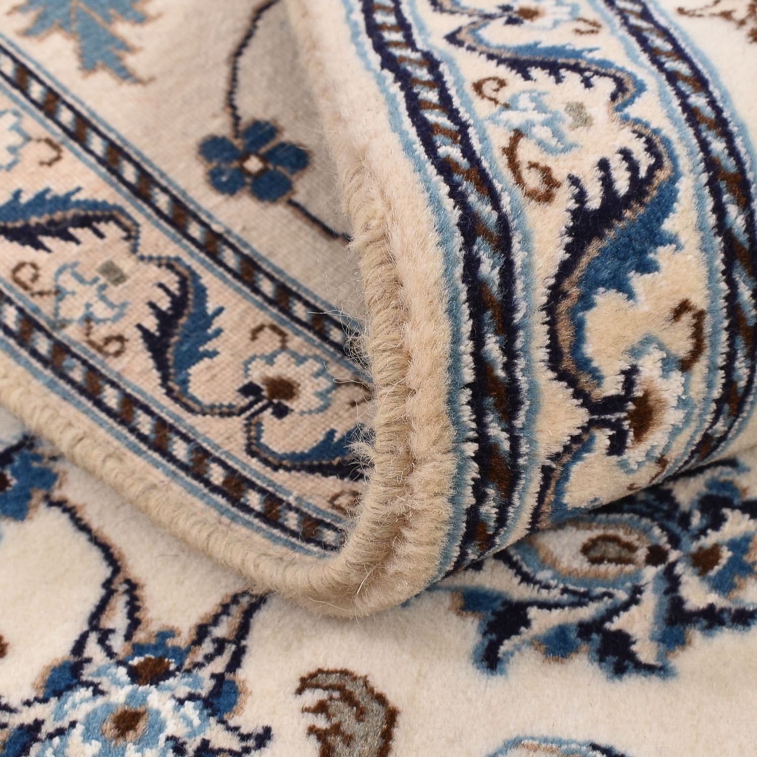Tapis de couloir Tapis persan - Nain - Royal - 194 x 61 cm - crème
