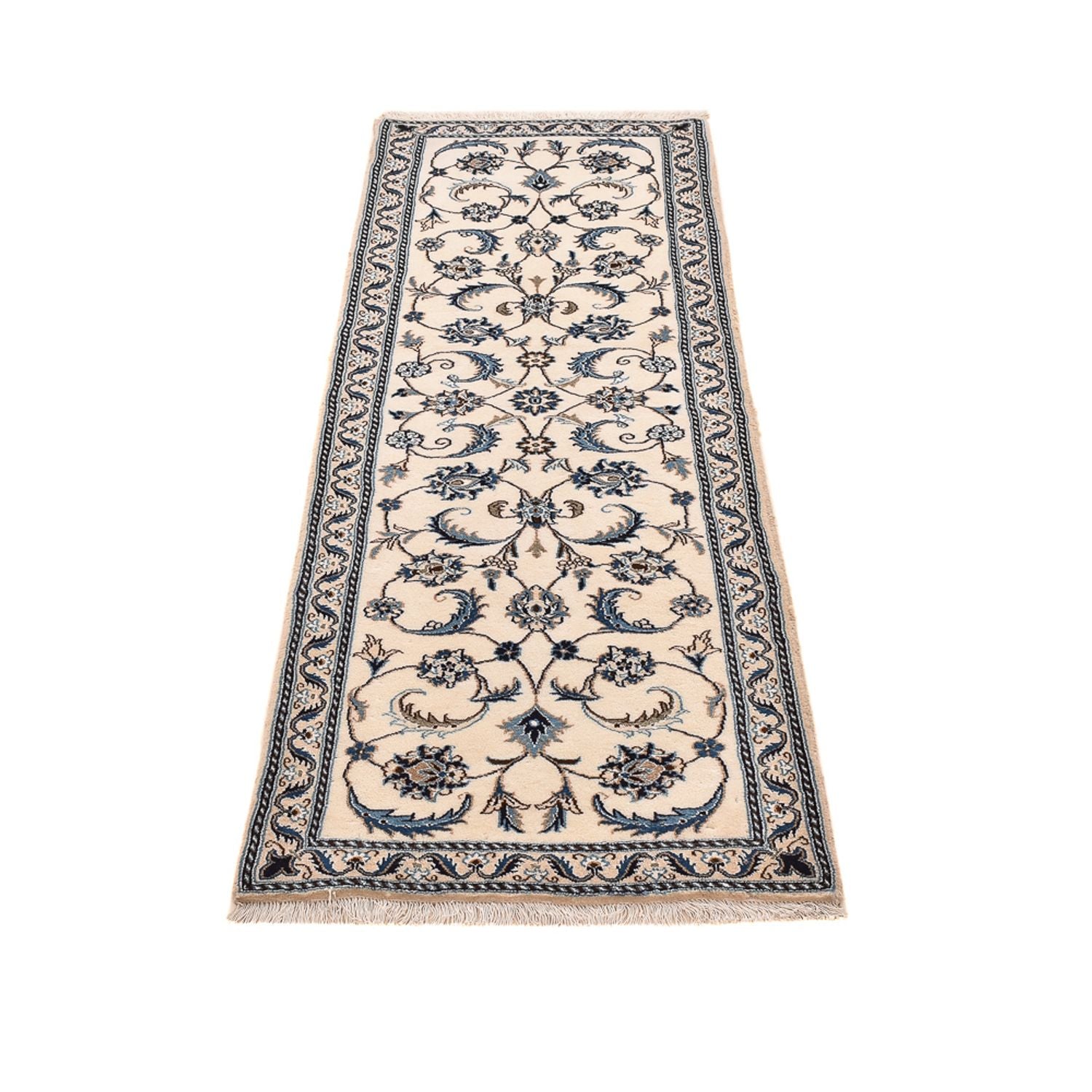 Tapis de couloir Tapis persan - Nain - Royal - 194 x 61 cm - crème