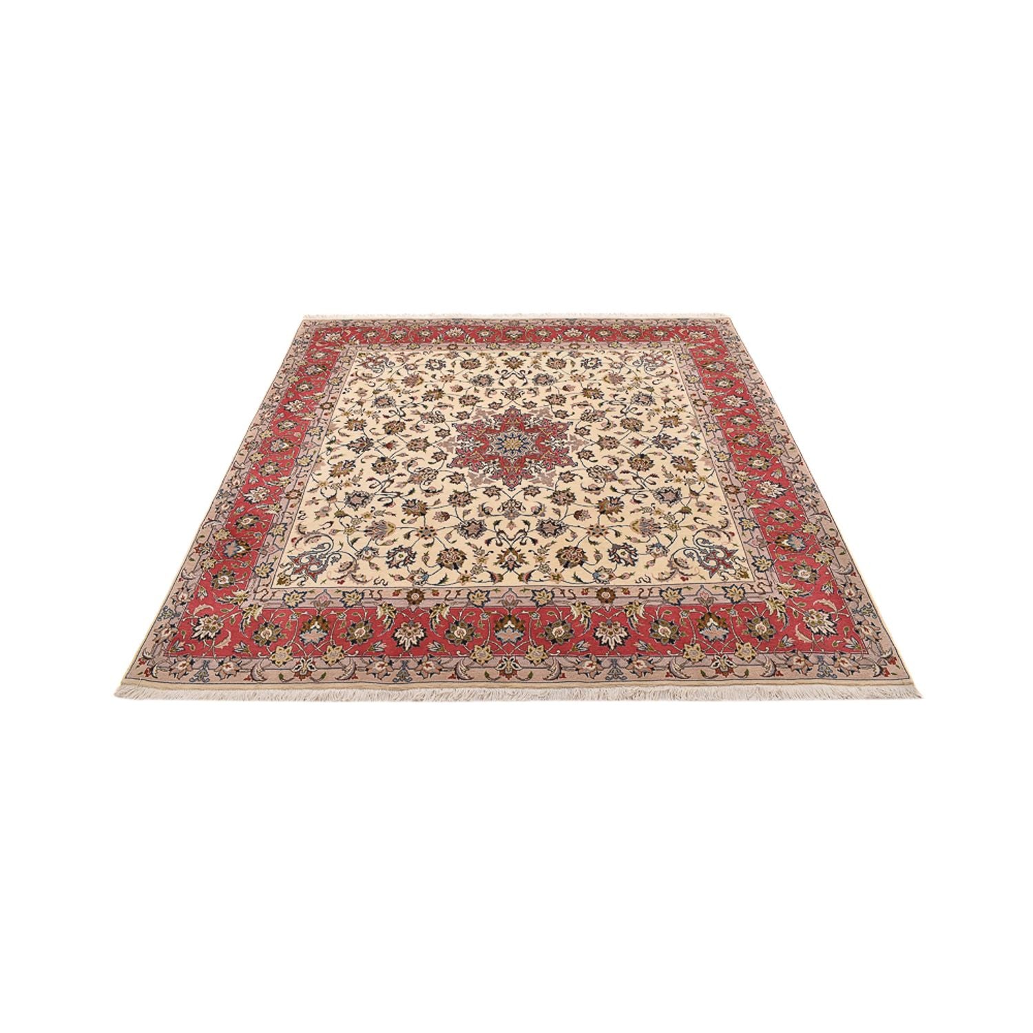 Tapis persan - Tabriz - Royal carré  - 202 x 201 cm - beige