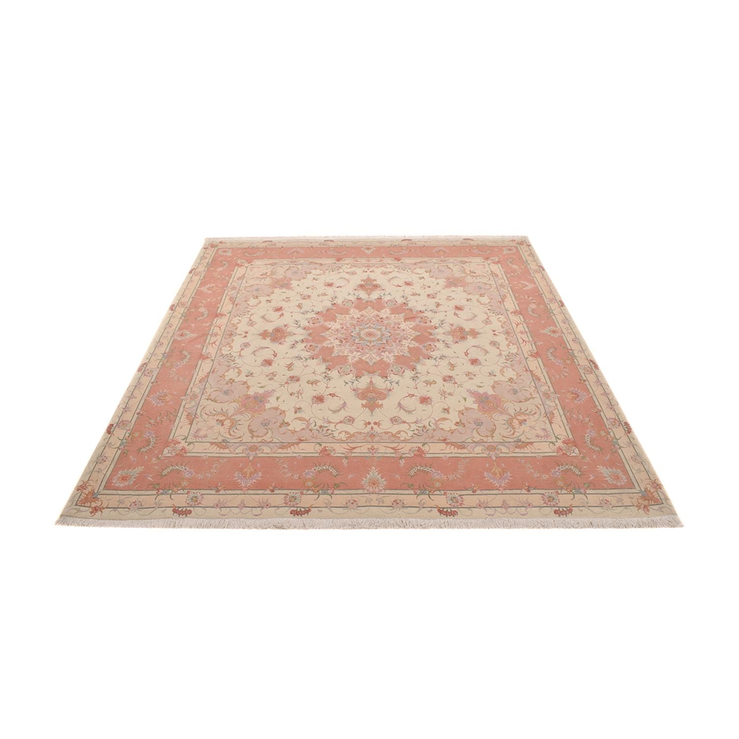 Tapis persan - Tabriz - Royal carré  - 245 x 245 cm - beige clair