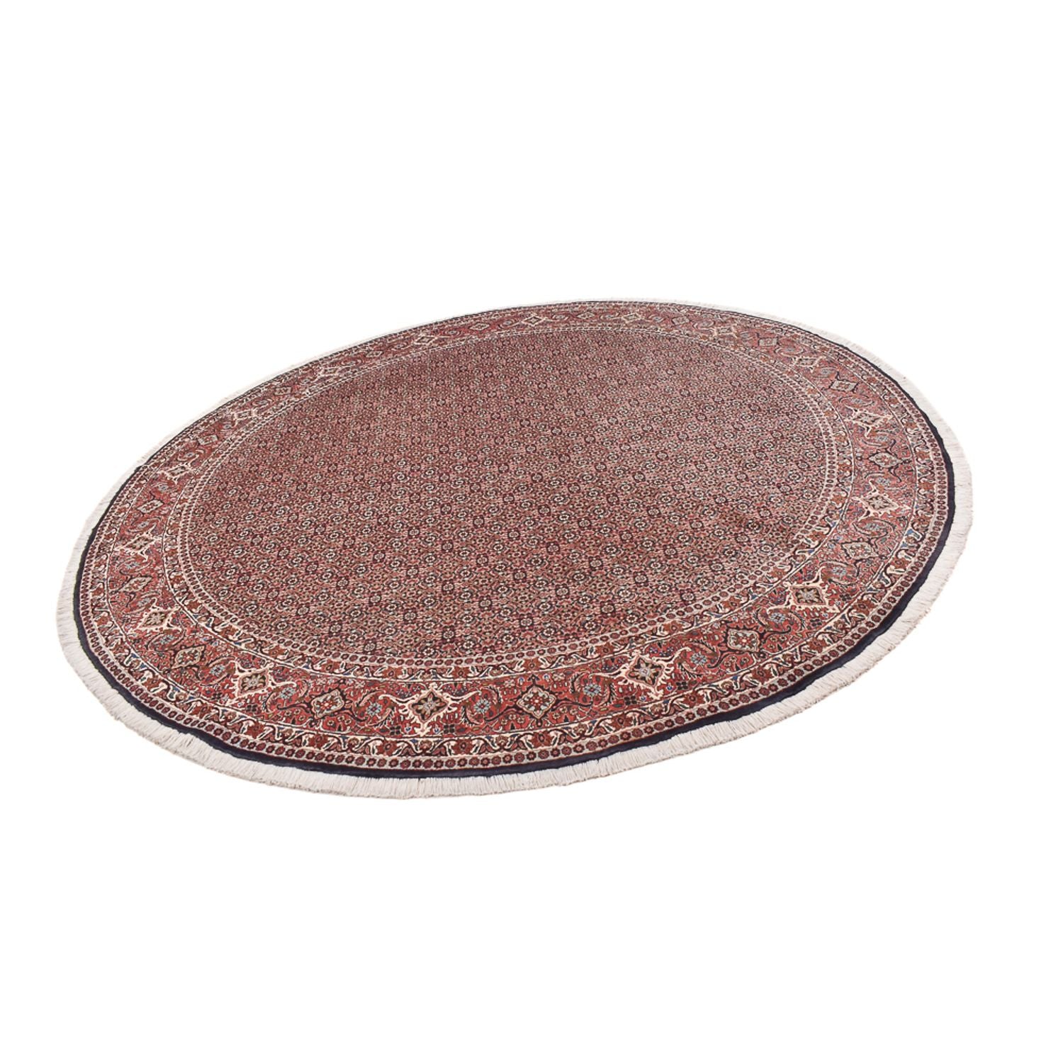 Tapis persan - Bidjar ronde  - 300 x 300 cm - rouge foncé