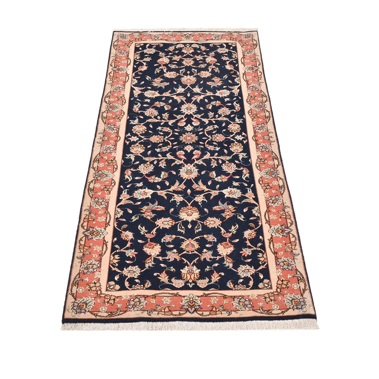 Tapis de couloir Tapis persan - Tabriz - Royal - 191 x 78 cm - bleu foncé
