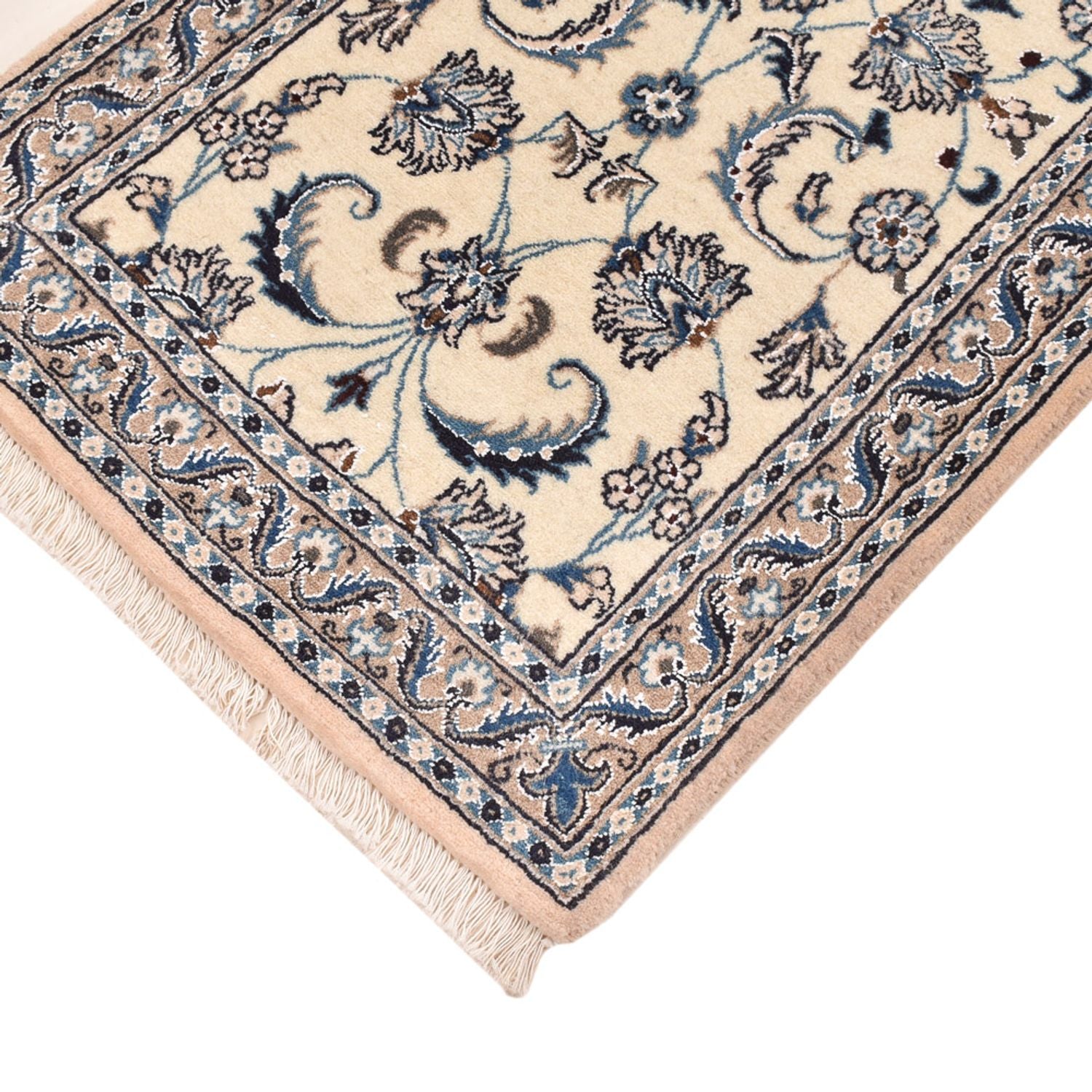 Tapis de couloir Tapis persan - Nain - Royal - 196 x 61 cm - crème