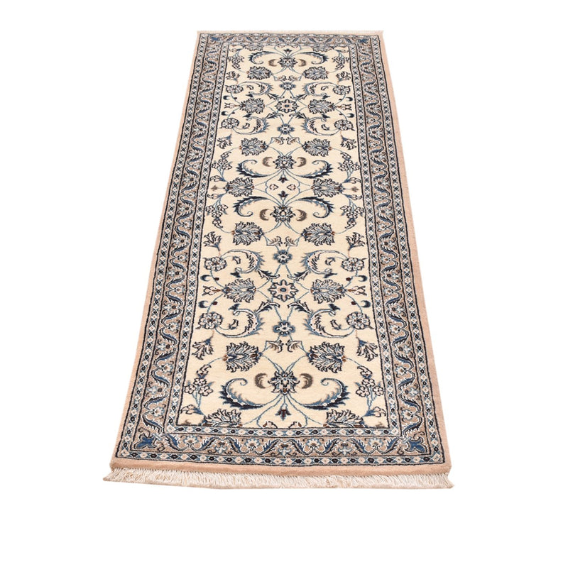 Tapis de couloir Tapis persan - Nain - Royal - 196 x 61 cm - crème