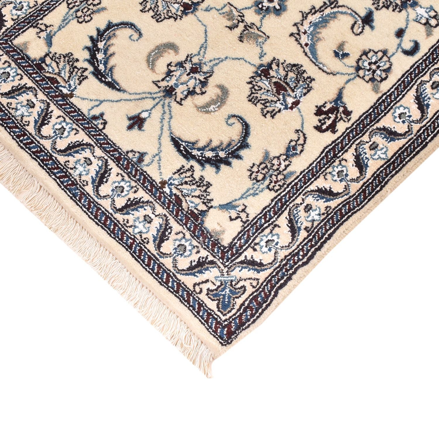 Tapis de couloir Tapis persan - Nain - Royal - 202 x 63 cm - crème
